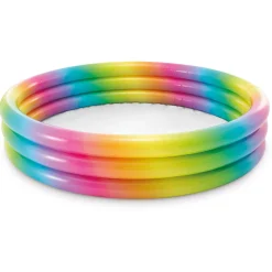 Intex Opblaaszwembad Regenboog Rond 3-Ring - Easy Set Baden - Ø147x33 cm Multi-Color Leeftijd 2+