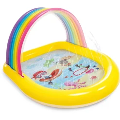 Intex Regenboog Sproei-Zwembad - Easy Set Baden - 147x130x86 cm Leeftijd 2+