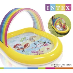 Intex Regenboog Sproei-Zwembad - Easy Set Baden - 147x130x86 cm Leeftijd 2+