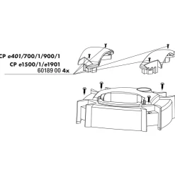 Jbl Cristalprofi E4/7/9/15/1900/1.2 Schroeven Handvat - Filters - 4 stuks