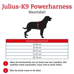 Julius-K9 Powerharness Blauw - Hondenharnas