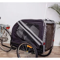 Keddoc Fietskar - Hondenfietskar - 78x75x91 cm Zwart Grijs
