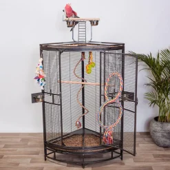 Keddoc Papegaaienkooi Ohio - Vogelverblijven - 91x64x168 cm Donkergrijs