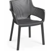 Keter Stoel Elisa - Tuinmeubelen - 62.5x57x79cm cm Antraciet Stapelbaar