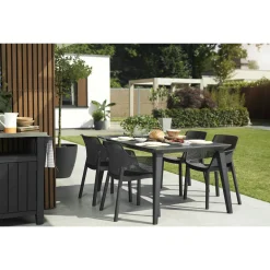 Keter Stoel Elisa - Tuinmeubelen - 62.5x57x79cm cm Antraciet Stapelbaar