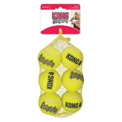 Kong Air Squeaker Ball - Hondenspeelgoed - Ø6 cm Geel 6 stuks Medium