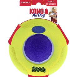 Kong Airdog Squeaker Saucer - Hondenspeelgoed - Geel Large
