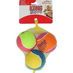 Kong Birthday Tennisballen - Hondenspeelgoed - Geel Groen Oranje Medium