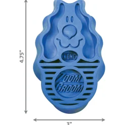 Kong Borstel Rubber Zoomgroom - Hondenvachtborstel - Blauw per stuk Large