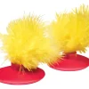 Kong Cat Feather Toy Navulling 2st - Kattenspeelgoed - 5x5x5 cm Geel