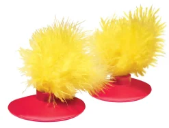 Kong Cat Feather Toy Navulling 2st - Kattenspeelgoed - 5x5x5 cm Geel