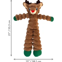 Kong Holiday Shakers Crumples Reindeer - Hondenspeelgoed - Bruin Xl