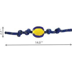 Kong Jaxx Brights Ball W/Rope - Hondenspeelgoed - Ø7x20 cm Medium