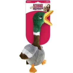 Kong Shakers Honkers Duck - Hondenspeelgoed - Grijs Bruin Groen Large