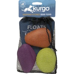 Kurgo Skipping Stones - Hondenspeelgoed - Groen Oranje Paars 3 stuks