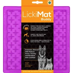 Lickimat Buddy Treat - Slowfeeder Voermat - Hondenvoerbak - 20x20 cm Paars