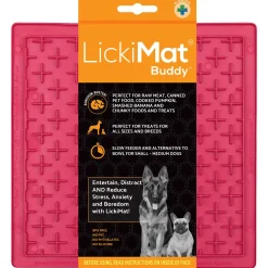 Lickimat Buddy Treat - Slowfeeder Voermat - Hondenvoerbak - 20x20 cm Roze