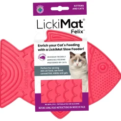Lickimat Casper - Slowfeeder Voor De Kat - Tegen Schrokken - Kattenvoerbak - 22x16 cm Pink