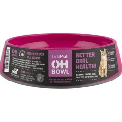 Lickimat Oh Bowl - Hairball Prevention - Oral Health - Kattenvoerbak - Ø16x5 cm Pink