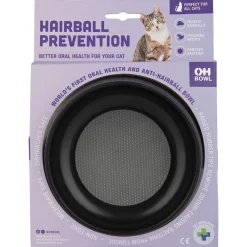 Lickimat Oh Bowl - Hairball Prevention - Oral Health - Kattenvoerbak - Ø16x5 cm Zwart
