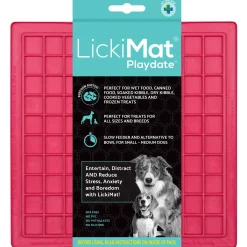 Lickimat Playdate Treat Slowfeeder Voermat - Hondenvoerbak - 20x20 cm Roze