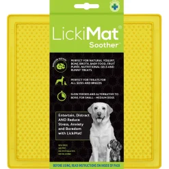 Lickimat Soother Original - Slowfeeder Voermat - Hondenvoerbak - 20x20 cm Geel