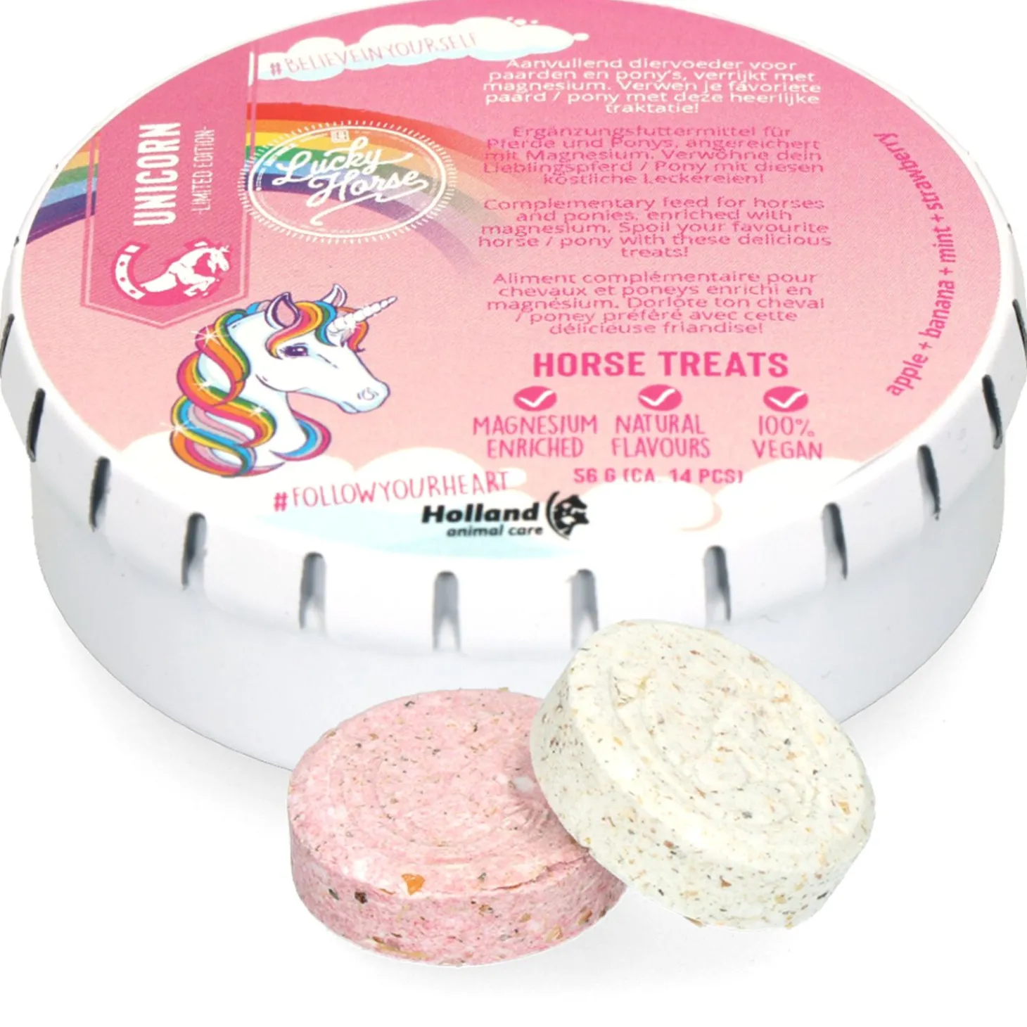 Lucky Horse Unicorn Horse Treats - Paardensnack - Aardbei Appel Mint 56 g 14 stuks