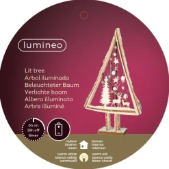 Lumineo Boom Figuur Met Winter Scene - Decoratie - 8x30x43 cm Warm Wit 10 led