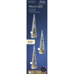 Lumineo Glas Boom Figuur - Decoratie - 35 cm Zilver Assorti