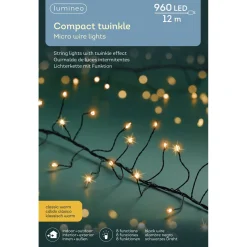 Lumineo Micro Compact Light Twinkel - Decoratie - 1200 cm Zwart 960 led