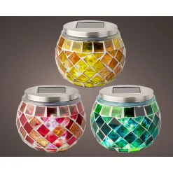 Lumineo Solar Lamp Mozaiek - Tafellamp - Ø10 cm Assorti