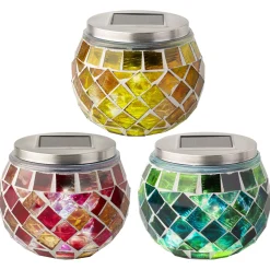 Lumineo Solar Lamp Mozaiek - Tafellamp - Ø10 cm Assorti