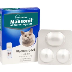 Mansonil All Worm Tablet Cat - Anti wormenmiddel - 2 tab 1 Tab Per 6 Kg Large