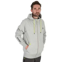 Matrix Full Zip Hoody Marl Grey/Lime (Black Edition) - Vesten & truien - Medium