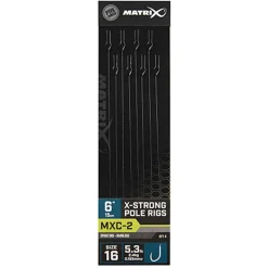 Matrix Mxc-2 Barbless 0.165mm 15cm X-Strong Pole Rig - Hakenboekje - Size 16