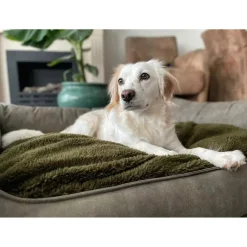 Maxxnobel Orthopedische Sofa Lederlook/Teddy Olijfgroen - Hondenbank