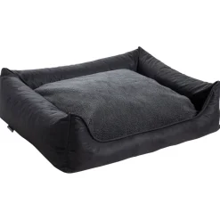 Maxxnobel Orthopedische Sofa Lederlook/Teddy Zwart&Antraciet - Hondenbank