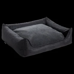 Maxxnobel Orthopedische Sofa Lederlook/Teddy Zwart&Antraciet - Hondenbank