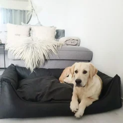 Maxxnobel Orthopedische Sofa Lederlook/Teddy Zwart&Antraciet - Hondenbank