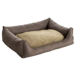 Maxxnobel Orthopedische Sofa Lederlook/Teddy Taupe - Hondenbank
