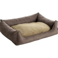 Maxxnobel Orthopedische Sofa Lederlook/Teddy Taupe - Hondenbank
