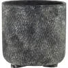 Mega Collections Binnenpot Diara Dent Cylinder - Bloempotten - Ø18x19 cm Donkergrijs