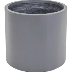 Mega Collections Clayfibre Cilinder Pot - Pot & Plantenbak - Ø32x31 cm Grijs