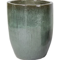 Mega Collections Glazed Egg Vaas - Pot & Plantenbak - Ø45x54 cm Mosgroen