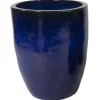 Mega Collections Glazed Egg Vaas - Pot & Plantenbak - Ø45x54 cm Blauw