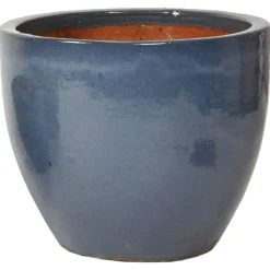 Mega Collections Glazed Egg Pot Rond - Bloempotten - Ø22x21 cm Antiek Grijs