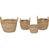 Mega Collections Plantenmand Raffa Met Handvat S4 - Pot & Plantenbak - D19/34H18/22 cm Naturel Wit