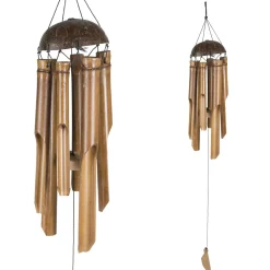 Mega Collections Windchime Round - Decoratie - Ø14x58 cm Bruin