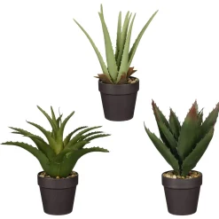 Mica Decorations Aloe Vera In Pot - Decoratie - Ø10x27 cm Groen