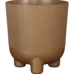 Mica Decorations Cortado Pot Rond - Bloempotten - Ø18x20 cm Lichtbruin